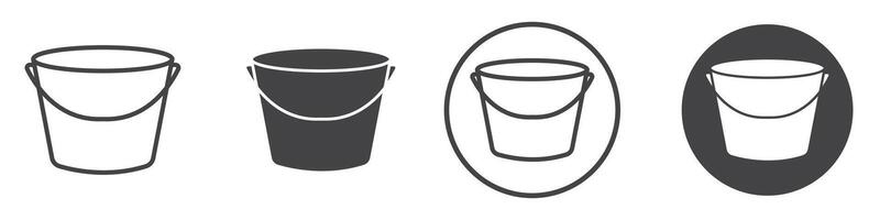 Bucket icon thin line illustration vector