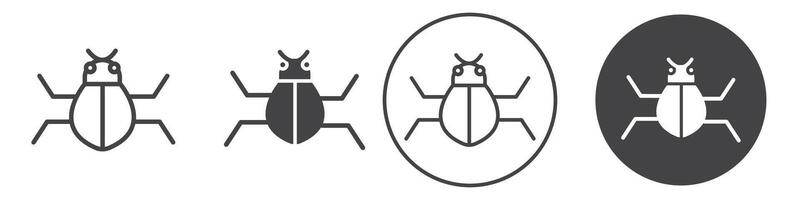 Bug icon thin line illustration vector