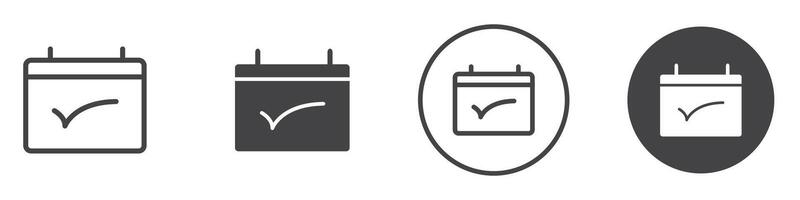 Calendar check icon thin line illustration vector