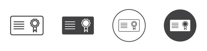 Certificate icon thin line illustration vector