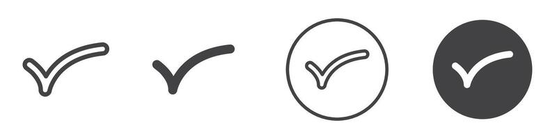 Check mark icon thin line illustration vector