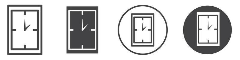 Clock icon thin line illustration vector