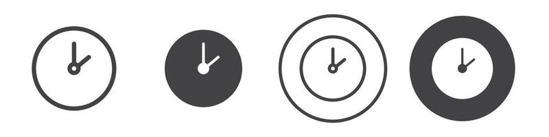 Clock two icon thin line illustration vector