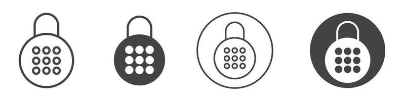 Code lock icon thin line illustration vector