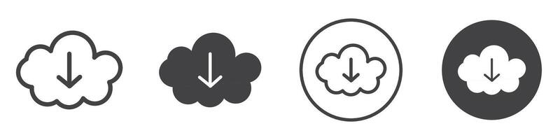 Cloud upload icon thin line illustration vector