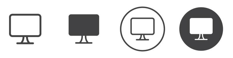 Computer Screen icon thin line illustration vector