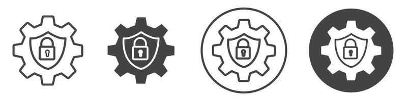 Cyber security icon thin line illustration vector