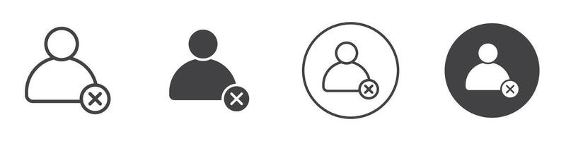 Delete user icon thin line illustration vector
