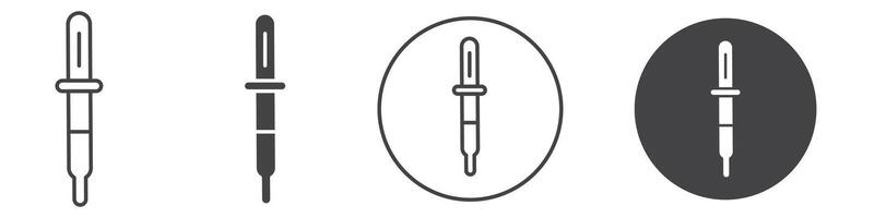 Dropper pipette Icon thin line illustration vector