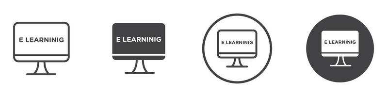 E learning icon thin line illustration vector
