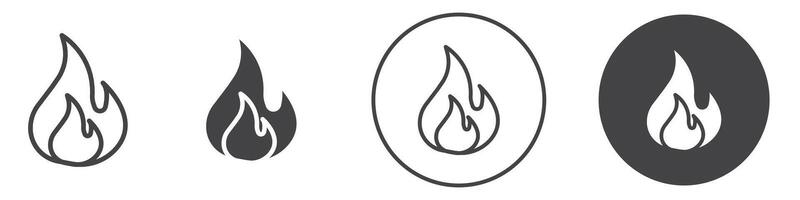 Flame icon thin line illustration vector