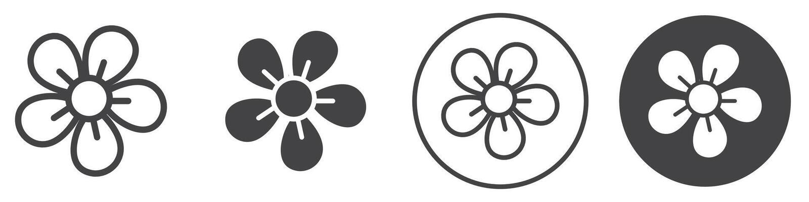 Flower icon thin line illustration