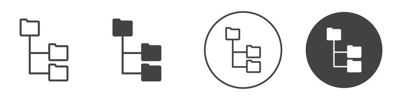 Folder tree icon thin line illustration vector