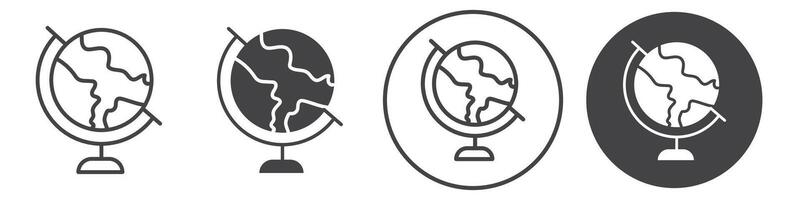 Globe icon thin line illustration vector