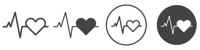 Heartbeat icon thin line illustration vector