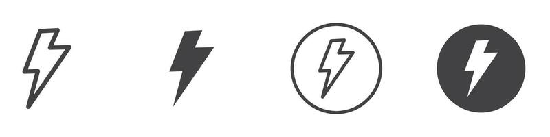 Lightning icon thin line illustration vector