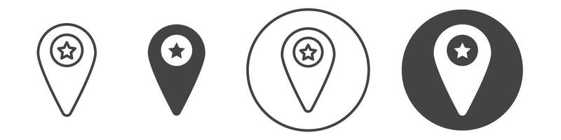 Map marker icon thin line illustration vector