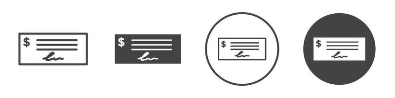 Money check icon thin line illustration vector