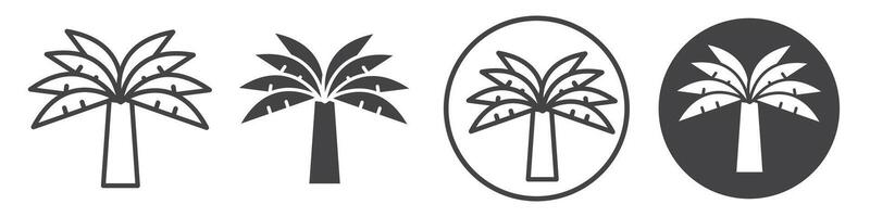 Palm tree icon thin line illustration vector