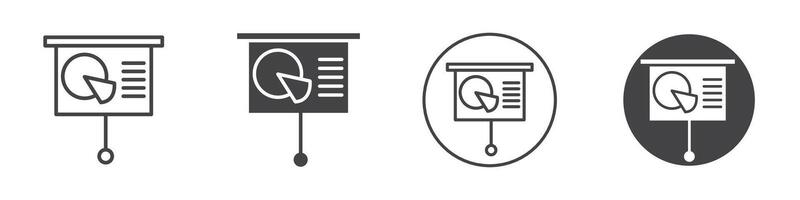 Presentation board icon thin line illustration vector