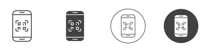 QR code icon thin line illustration vector