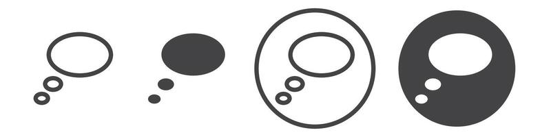 Think bubble icon thin line illustration vector