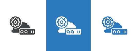 Cloud Data settings icon thin line illustration vector