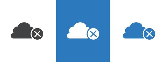 cloud sync disable icon thin line illustration vector