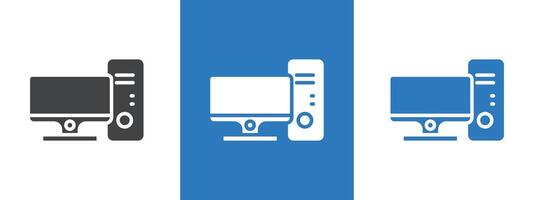 Computer icon thin line illustration vector