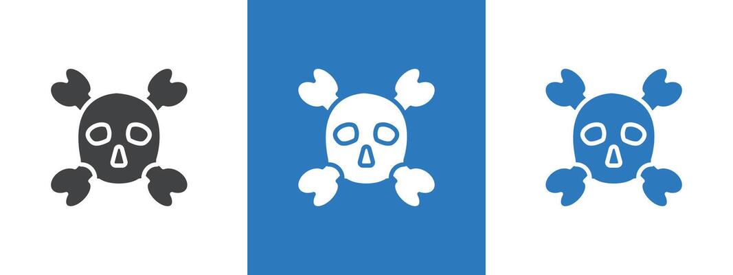 Crossbones skull icon thin line illustration