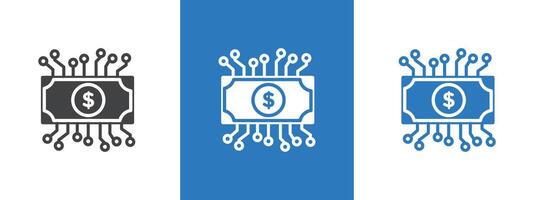 Digital Currency icon thin line illustration vector