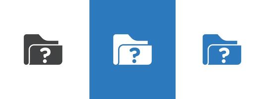 Folder with questionmark icon thin line illustration vector
