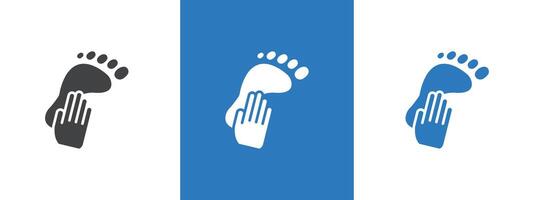 hand and foot icon thin line illustration vector