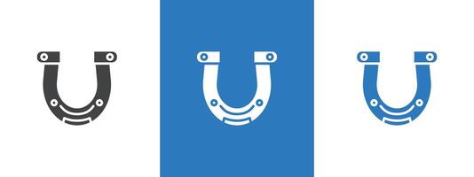 lucky horseshoe icon thin line illustration vector