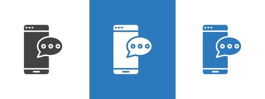 Message phone icon thin line illustration vector