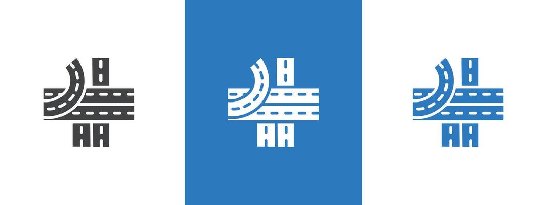 Multi level junction icon thin line illustration