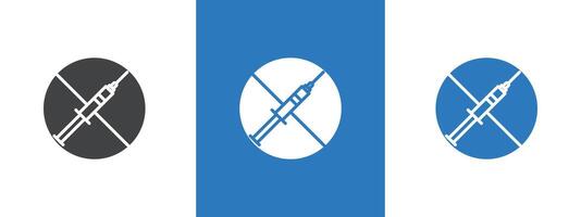 No vaccine icon thin line illustration vector