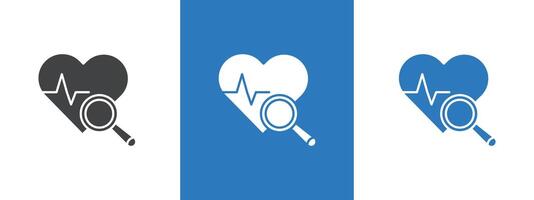 pulse heart check up icon thin line illustration vector