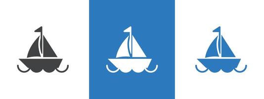 Sailboat icon thin line illustration vector