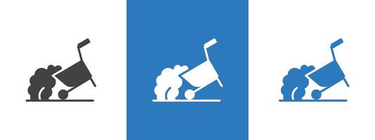 wheelbarrow unloading icon thin line illustration vector