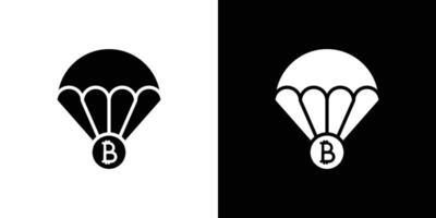 Bitcoin airdrop icon linear logo isolated vector