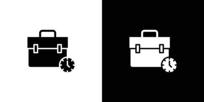 Briefcase with clock icon linear logo isolated vector
