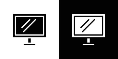 Computer monitor icon linear logo isolated vector