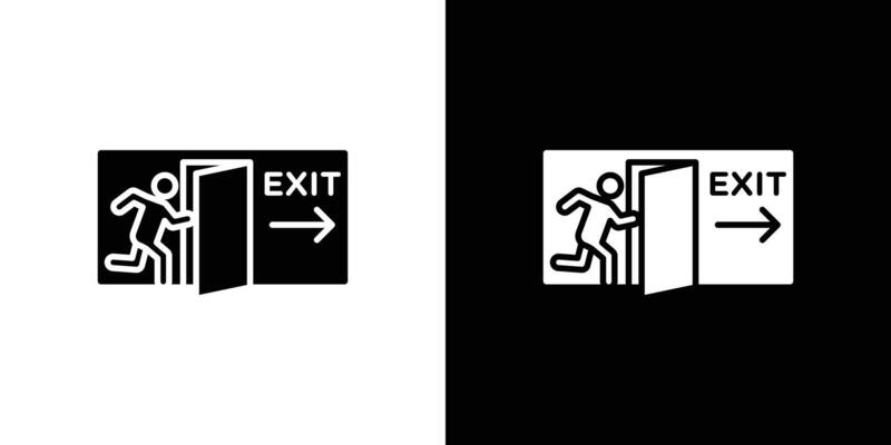 Emergency exit icon linear logo isolated