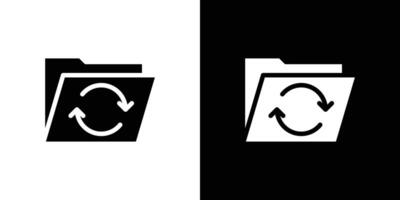 Folder sync icon linear logo isolated vector