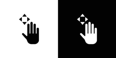 Hand fingers gesture swipe rotate icon linear logo isolated vector