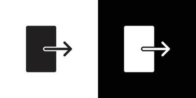 Logout exit icon linear logo isolated vector