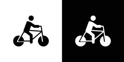 Man on bicycle icon linear logo isolated vector