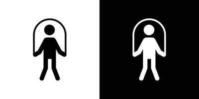 Man jumping with skipping rope icon linear logo isolated vector