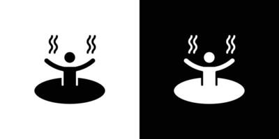 Man relaxing in jacuzzi icon linear logo isolated vector